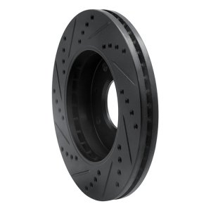 Hyundai Sonata Brake Rotor (1) - Front Right - R1 Concepts - Drilled & Slotted - Black - `01-`03